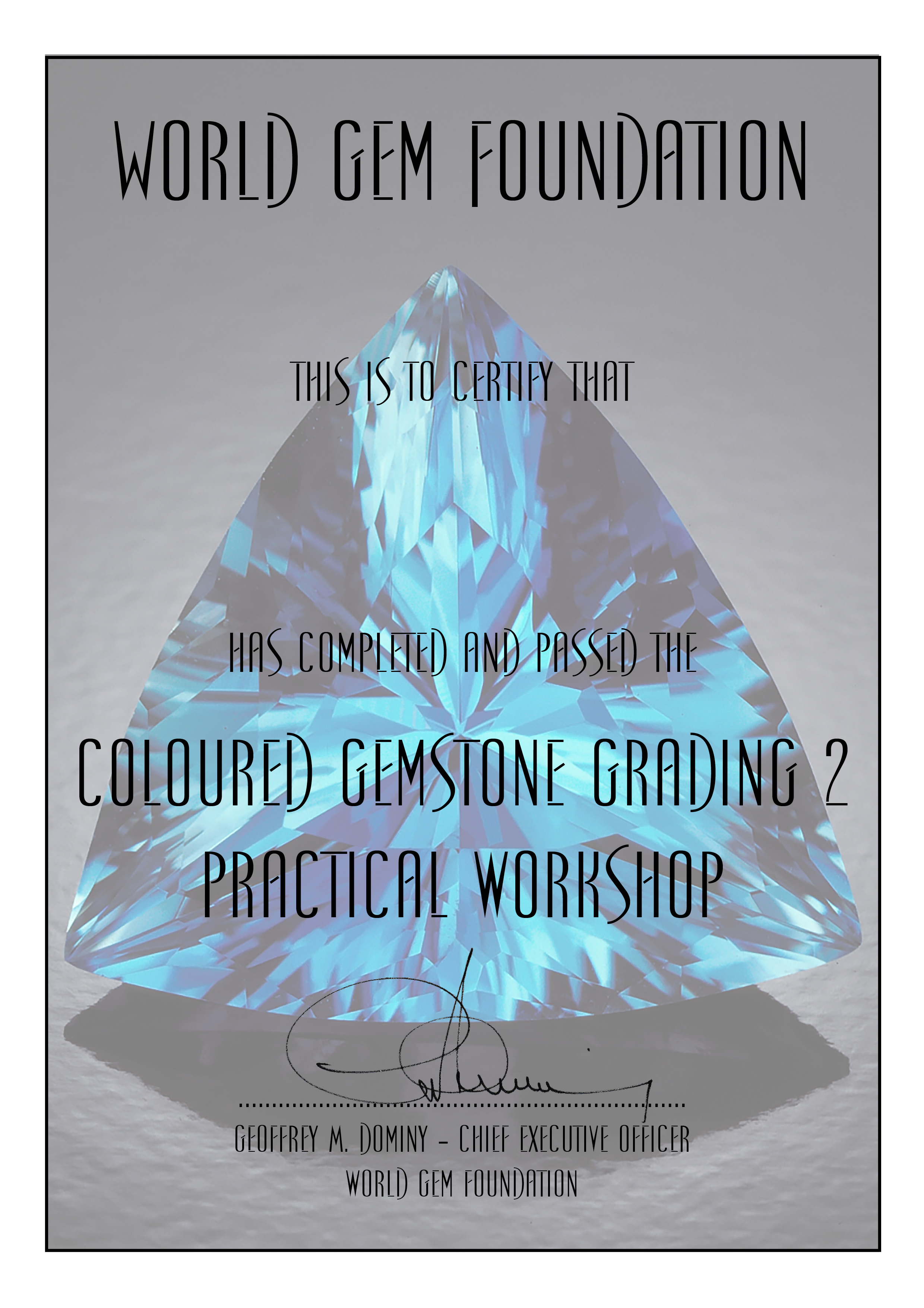 Coloured Gemstone Grading #2 Certificate