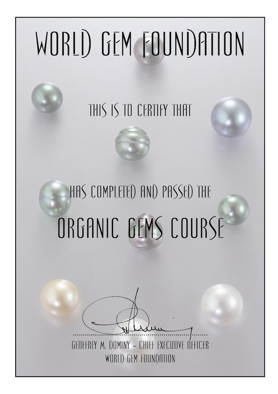 Organic Gems Certificate